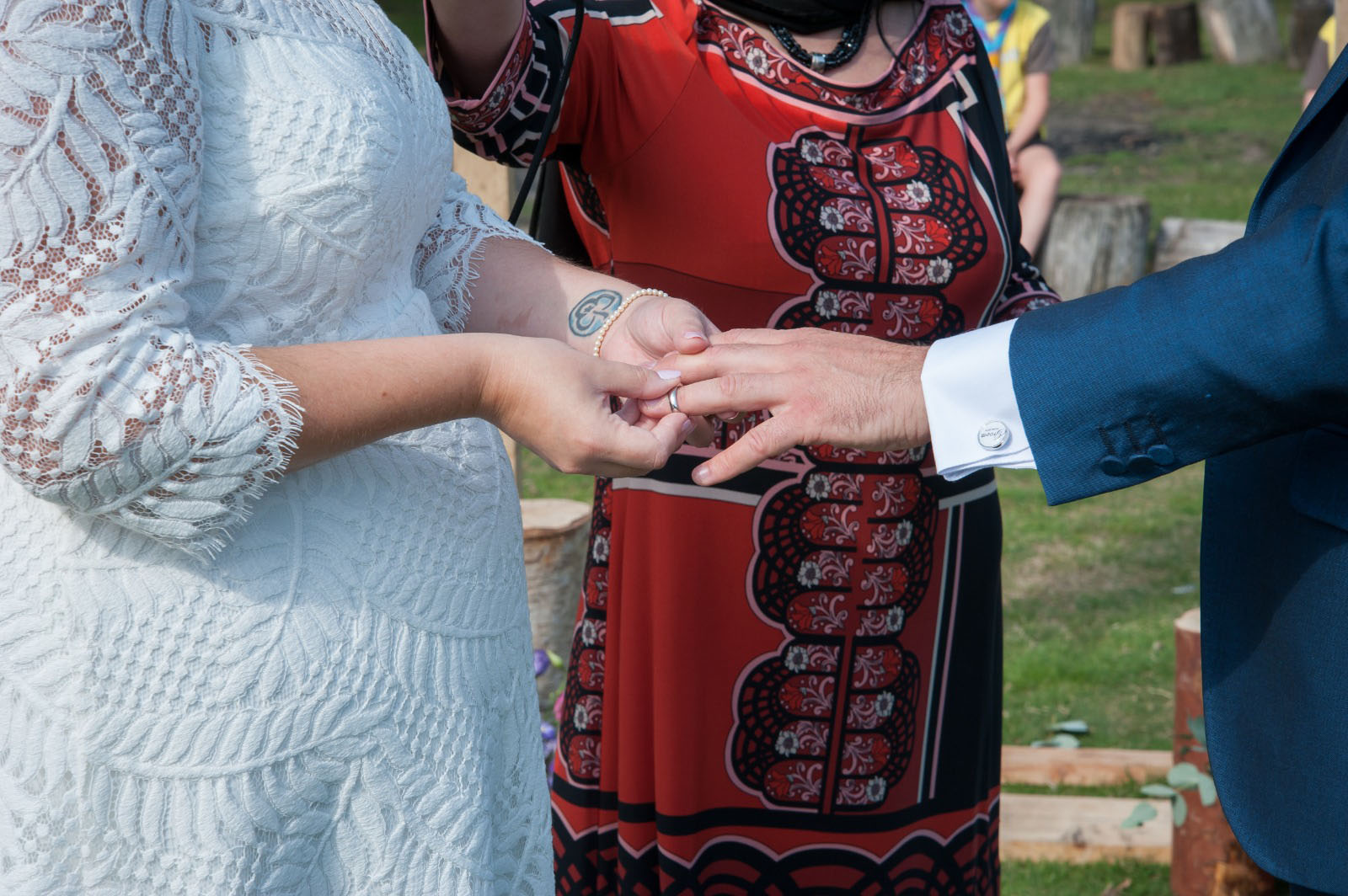 Celebrant officiating a multicultural wedding