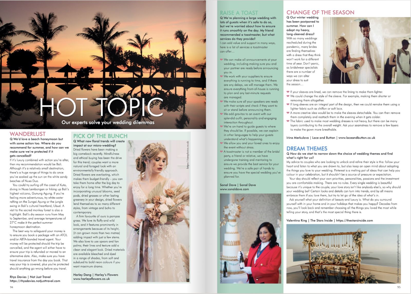 your london wedding press coverage article