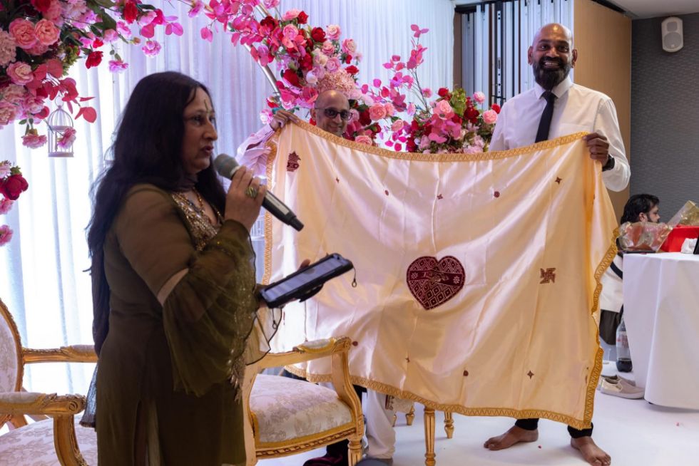 Multicultural Hindu and Sikh wedding ceremony