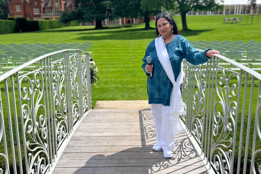 Sonal Dave naming celebrant at outdoor ceremony
