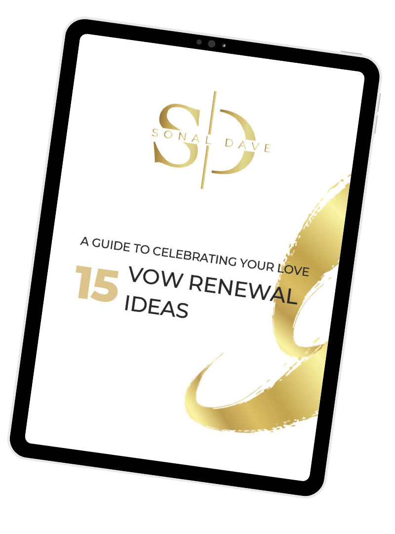 15 vow renewal ideas PDF shown on tablet