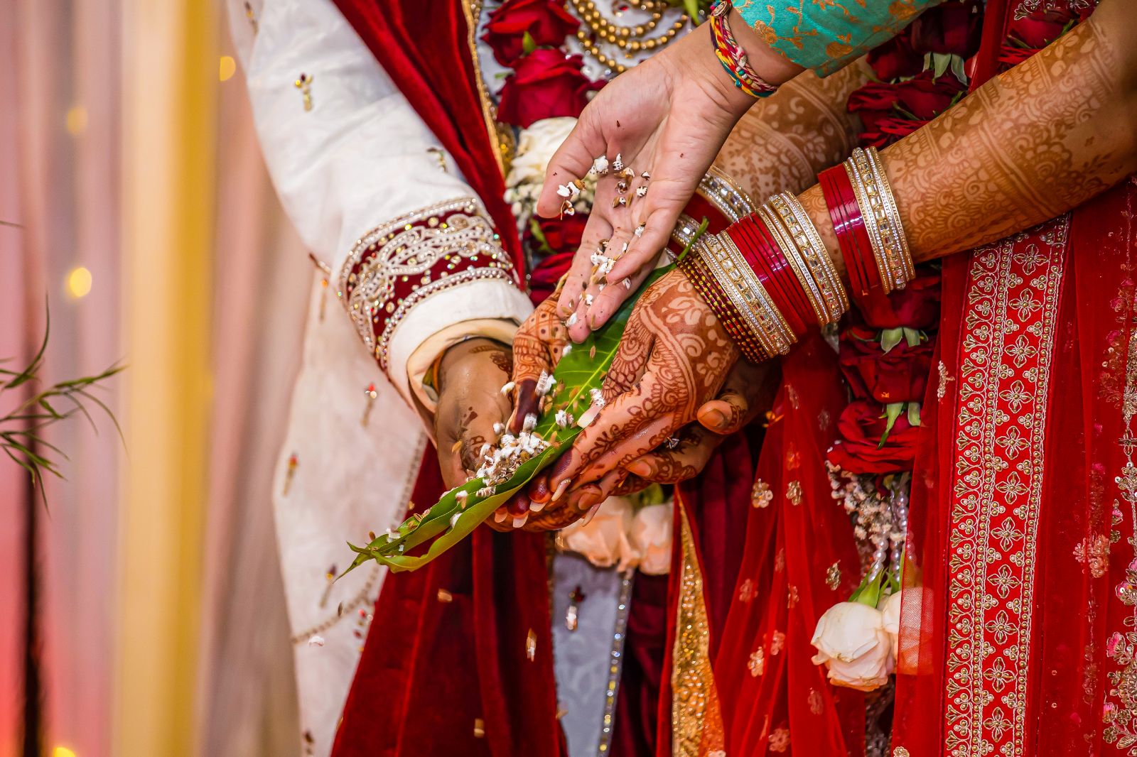 hands joined in ceremony rituals