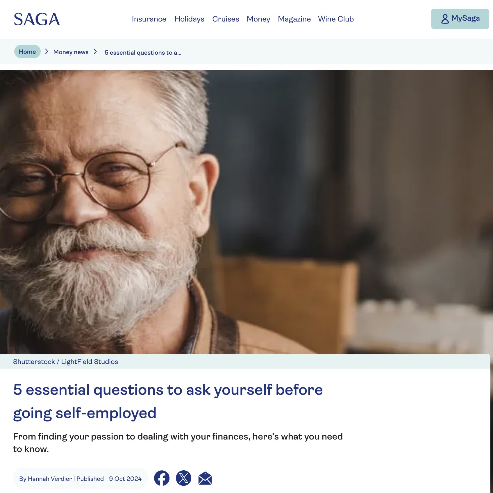 Saga press article in Saga screenshot